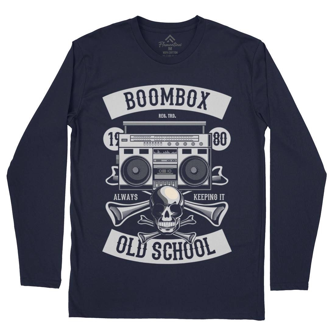 Boombox Old School Mens Long Sleeve T-Shirt Music C320