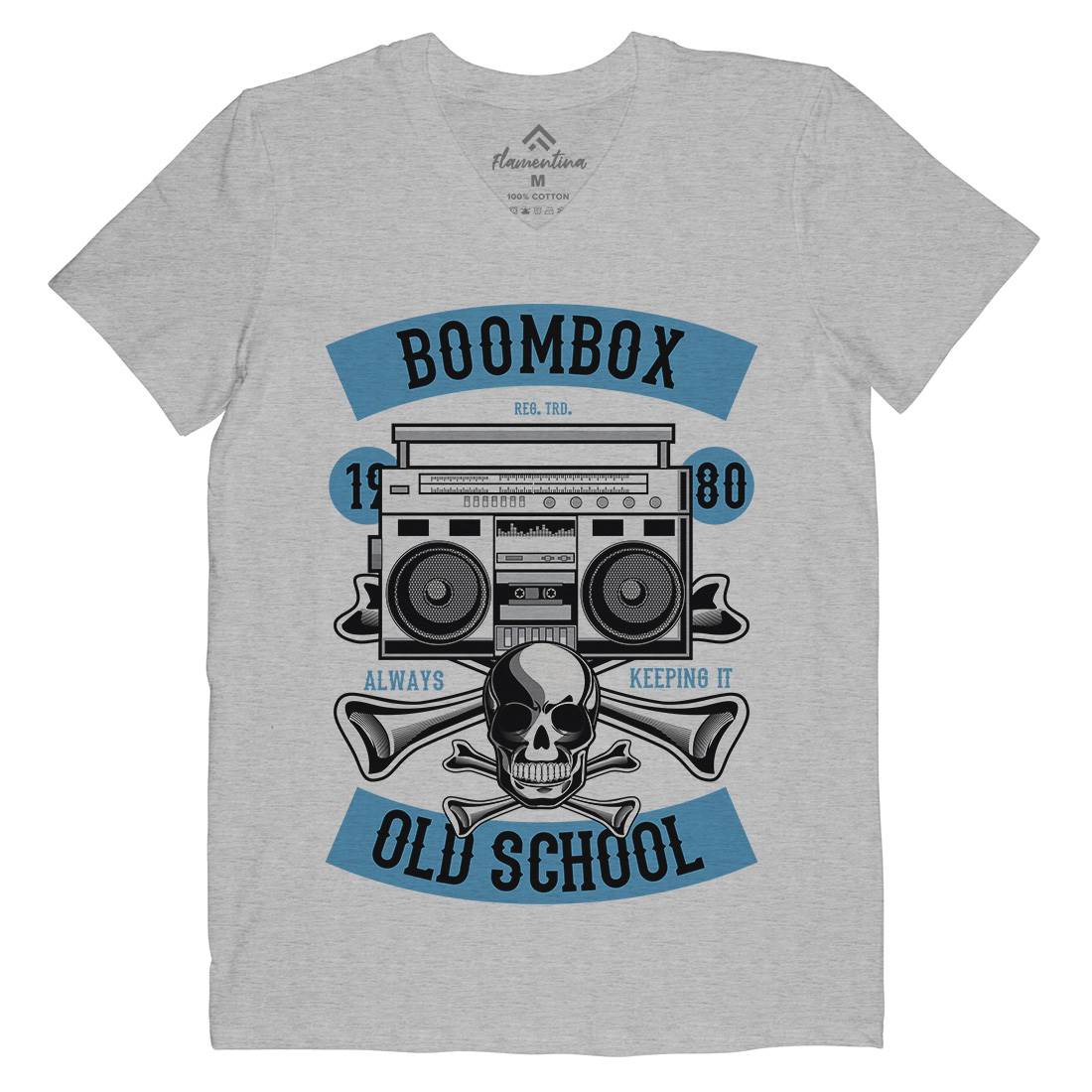Boombox Old School Mens V-Neck T-Shirt Music C320