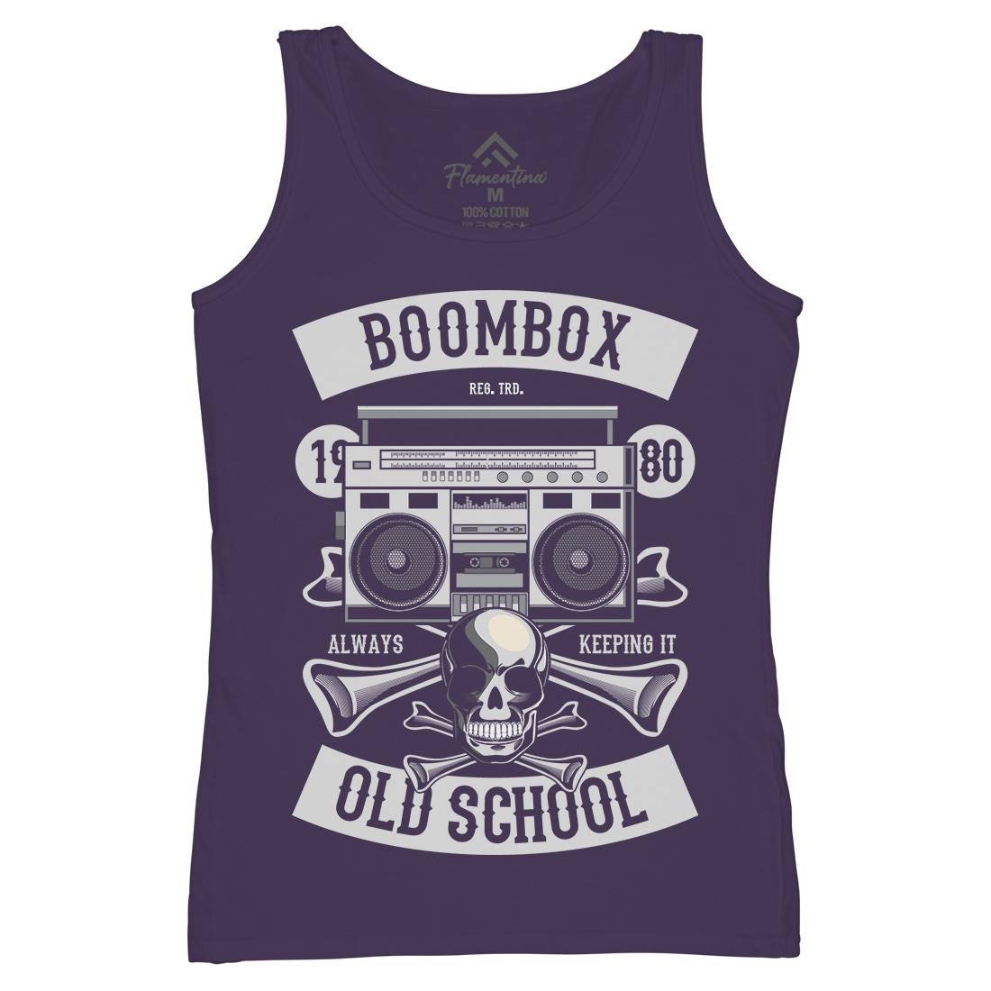 Boombox Old School Womens Organic Tank Top Vest Music C320