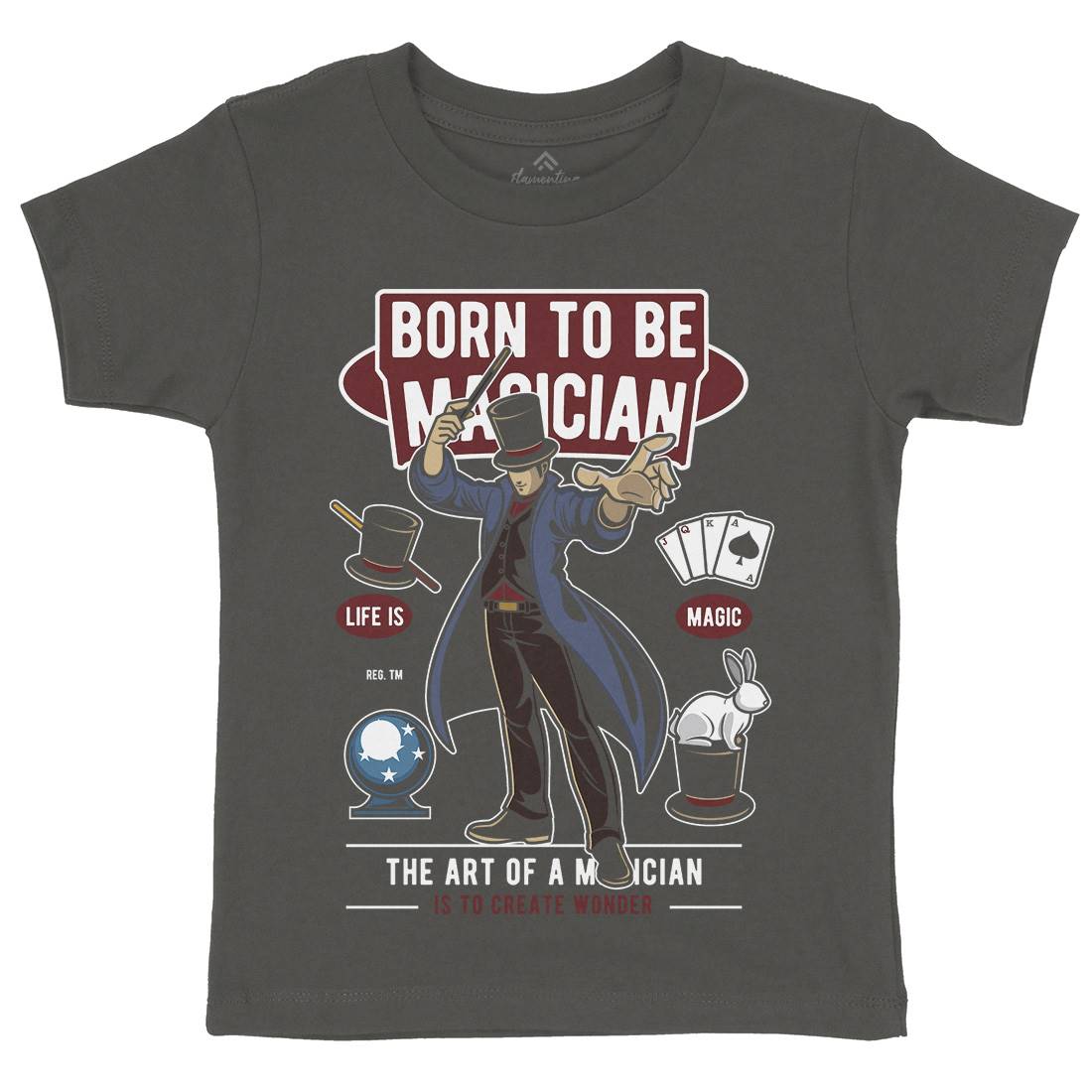 Born To Be Magician Kids Crew Neck T-Shirt Retro C321