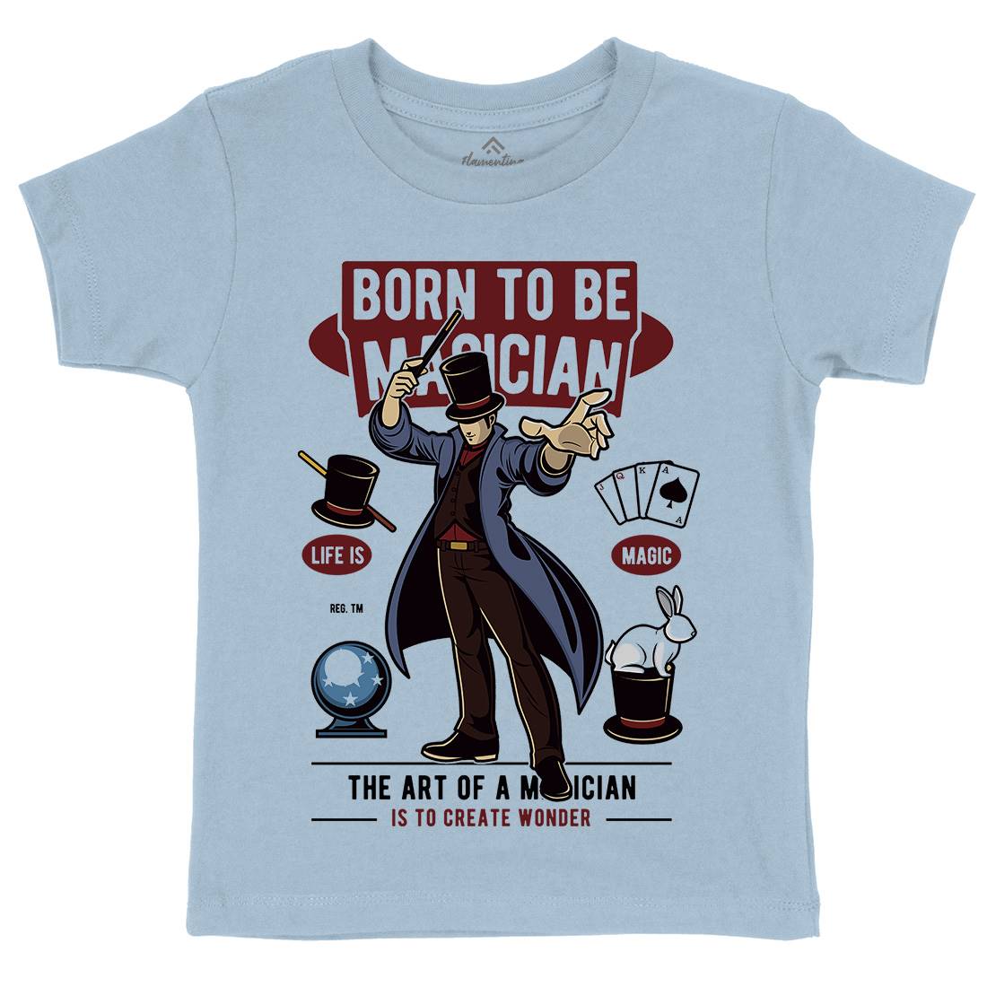 Born To Be Magician Kids Crew Neck T-Shirt Retro C321