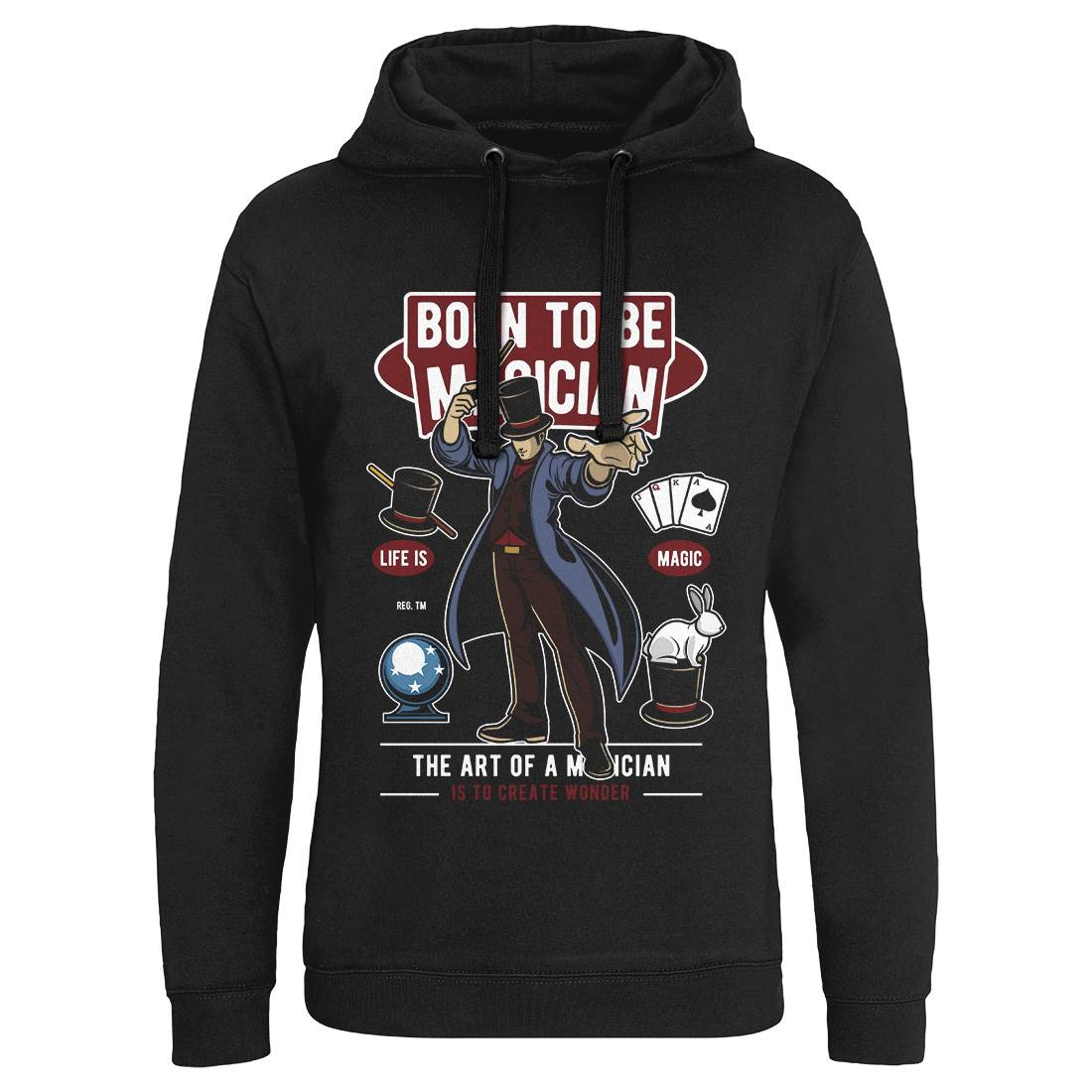 Born To Be Magician Mens Hoodie Without Pocket Retro C321