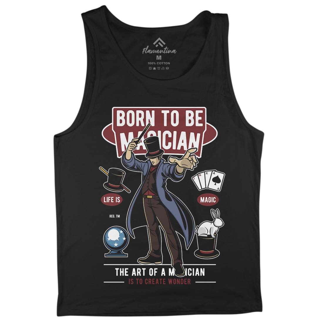 Born To Be Magician Mens Tank Top Vest Retro C321