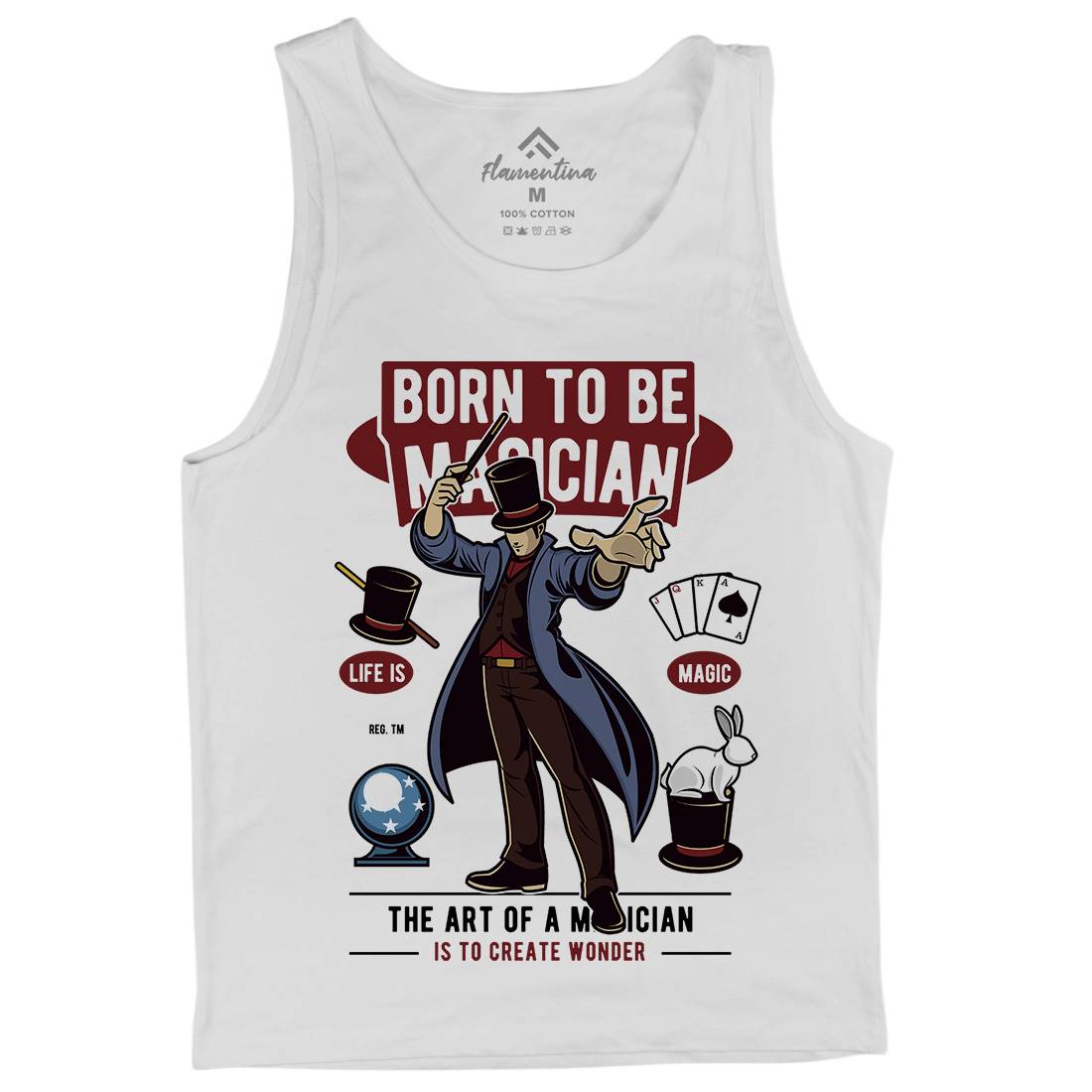 Born To Be Magician Mens Tank Top Vest Retro C321
