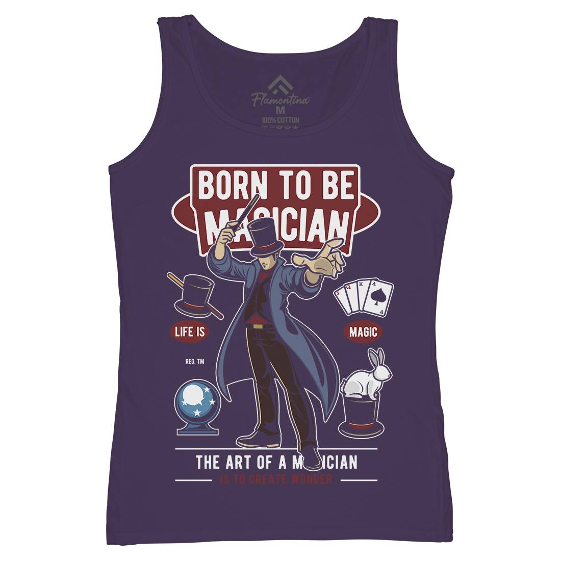 Born To Be Magician Womens Organic Tank Top Vest Retro C321