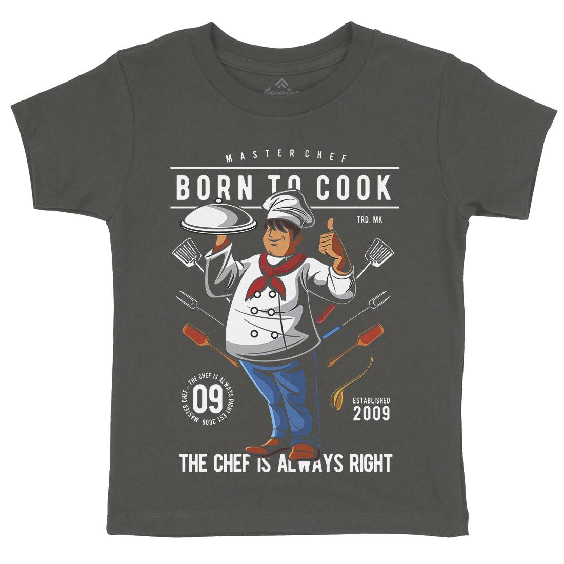 Born To Cook Kids Crew Neck T-Shirt Work C322
