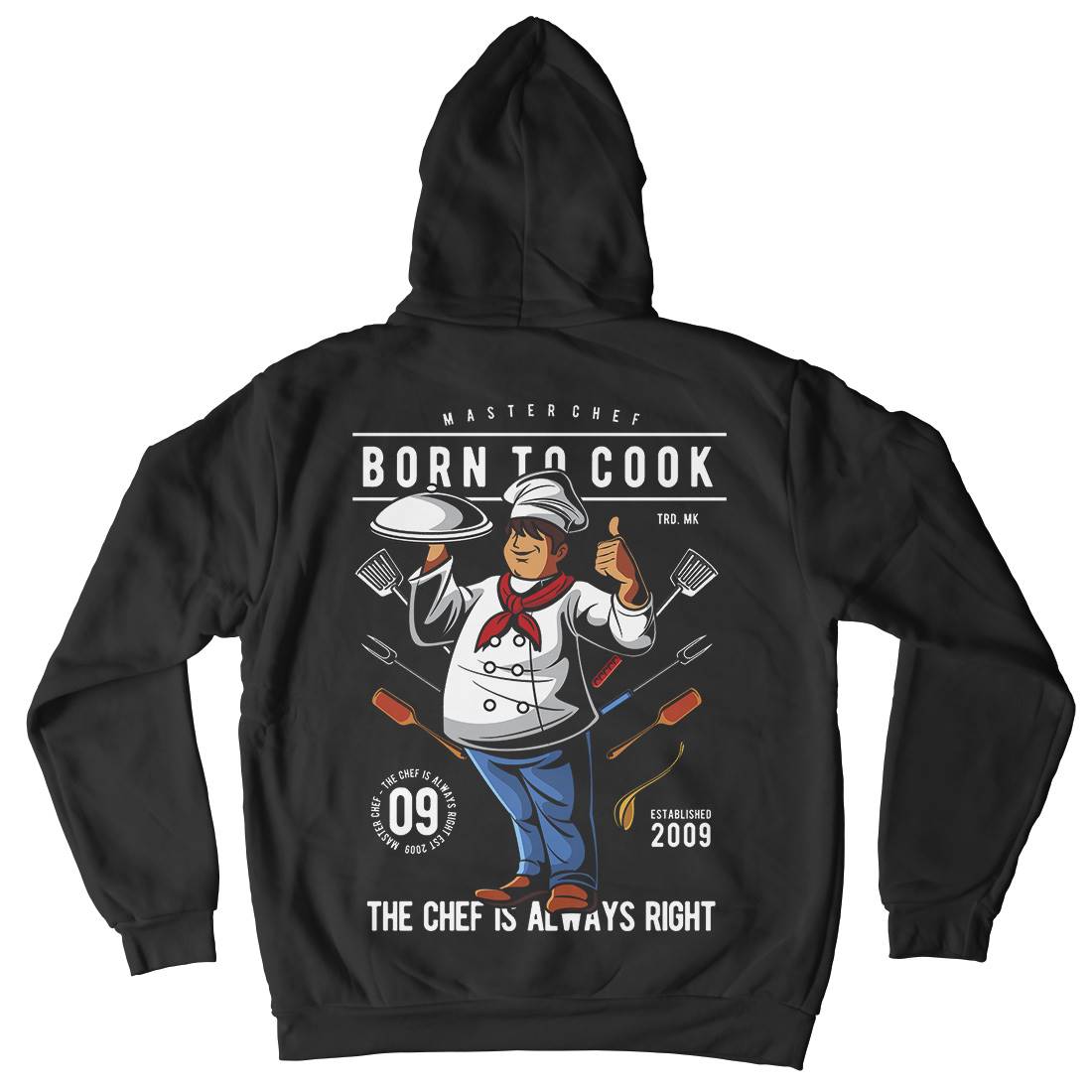 Born To Cook Mens Hoodie With Pocket Work C322