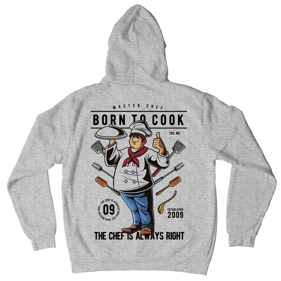 Born To Cook Mens Hoodie With Pocket Work C322