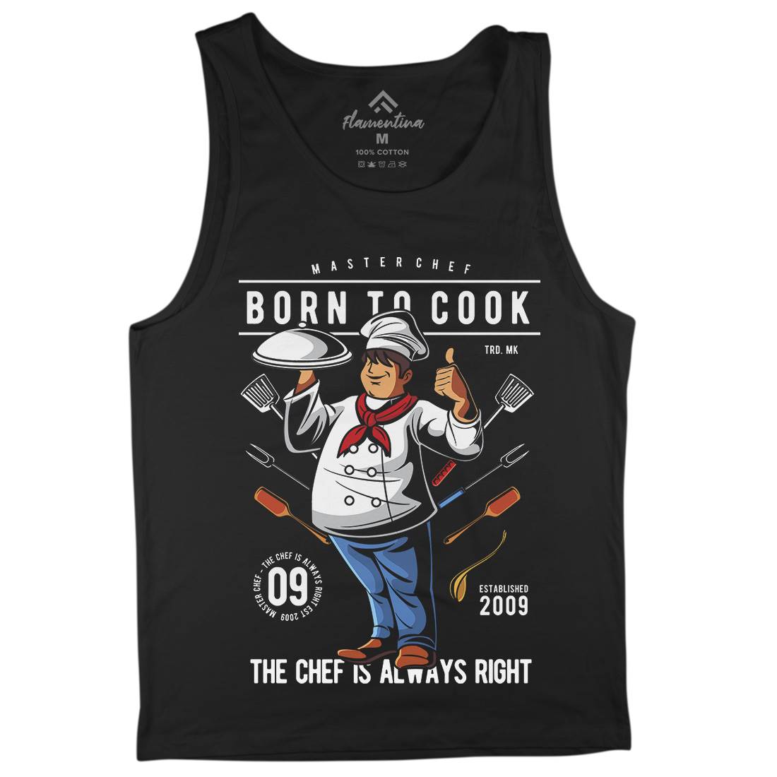 Born To Cook Mens Tank Top Vest Work C322