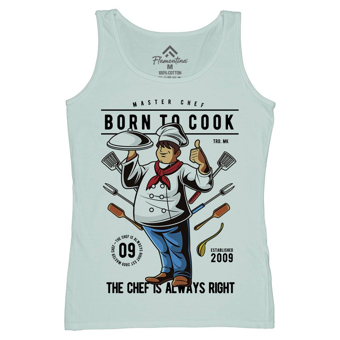 Born To Cook Womens Organic Tank Top Vest Work C322