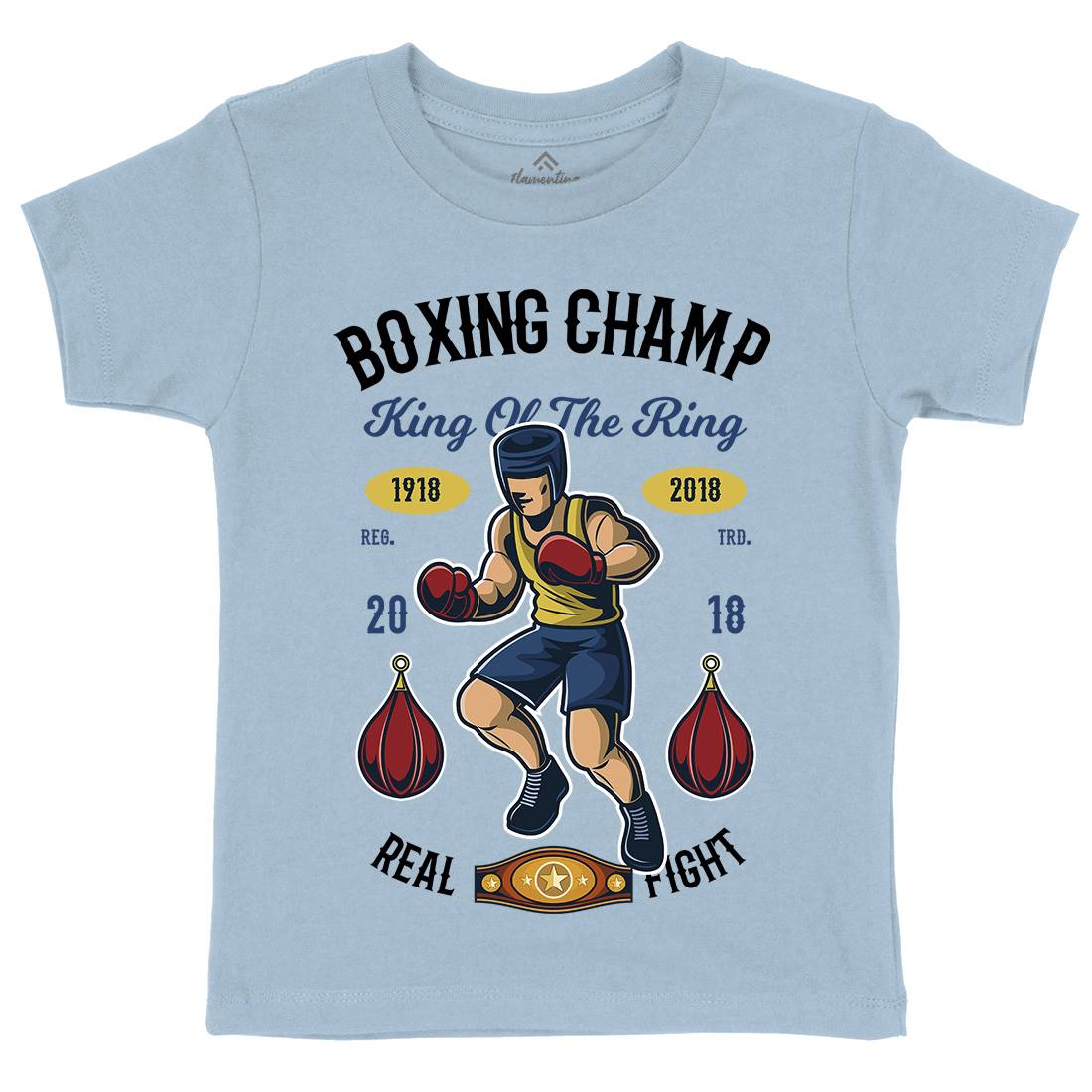 Boxing Champ Kids Organic Crew Neck T-Shirt Sport C323