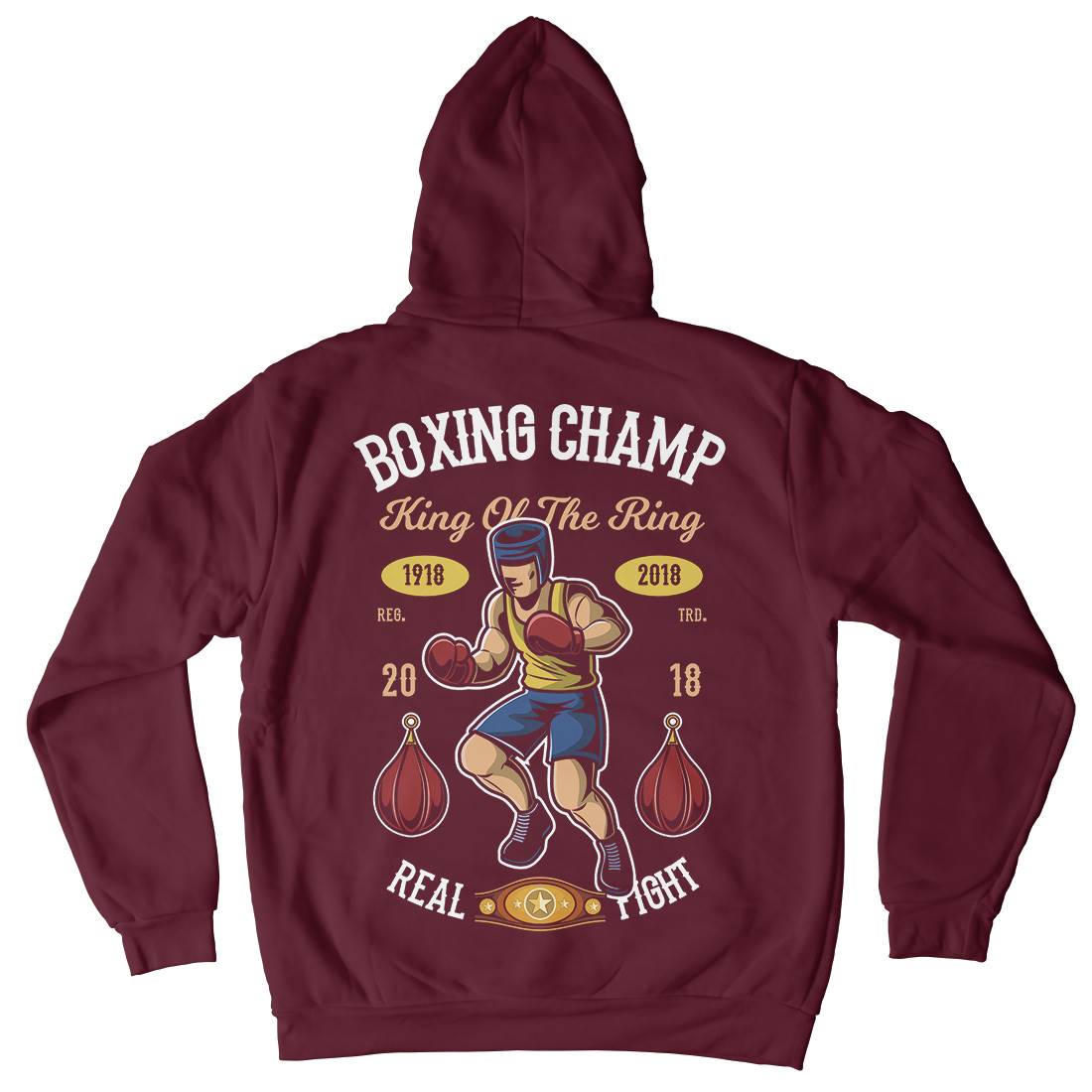 Boxing Champ Mens Hoodie With Pocket Sport C323