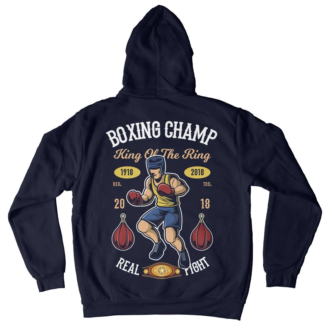 Boxing Champ Mens Hoodie With Pocket Sport C323