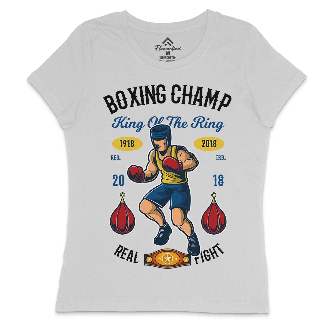 Boxing Champ Womens Crew Neck T-Shirt Sport C323