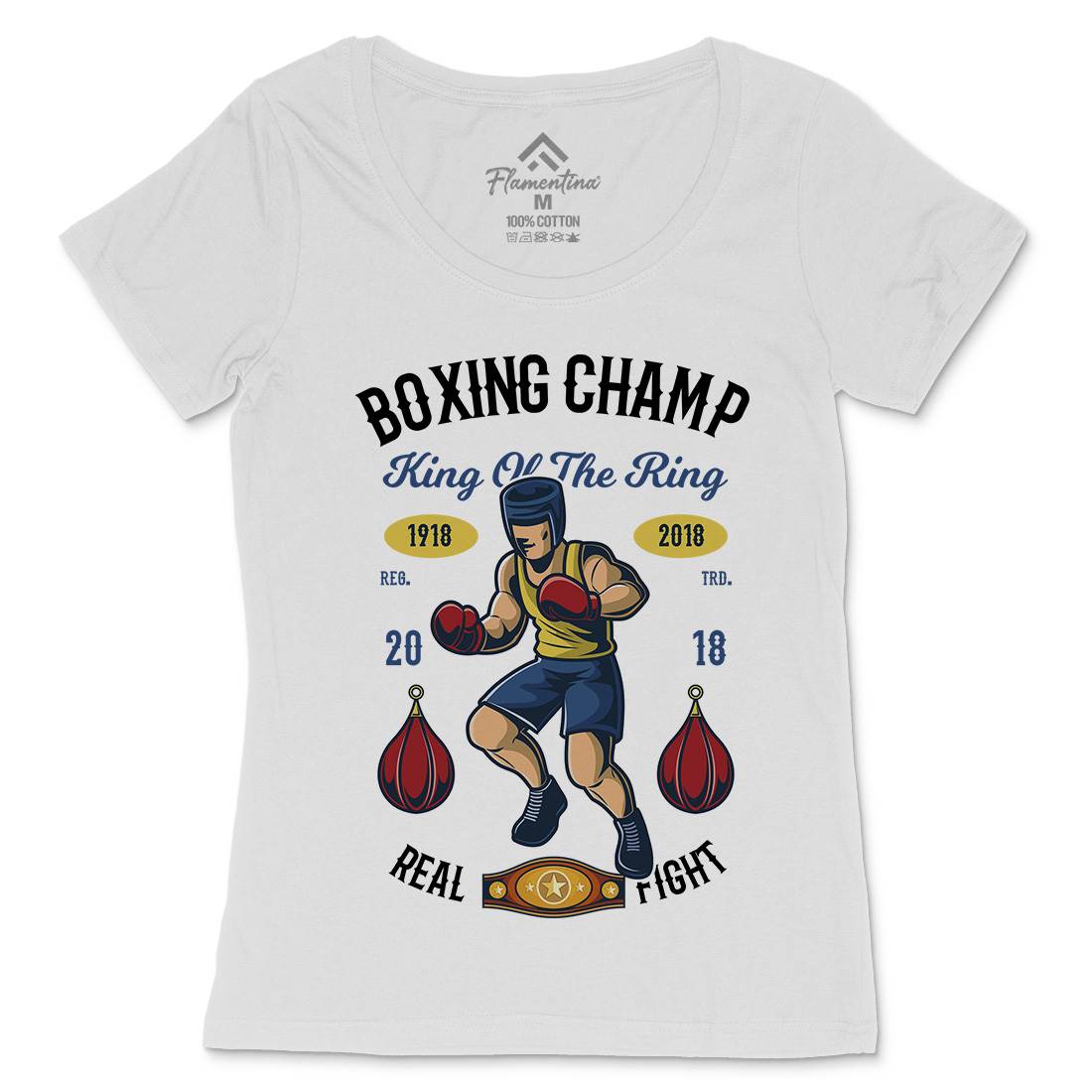 Boxing Champ Womens Scoop Neck T-Shirt Sport C323