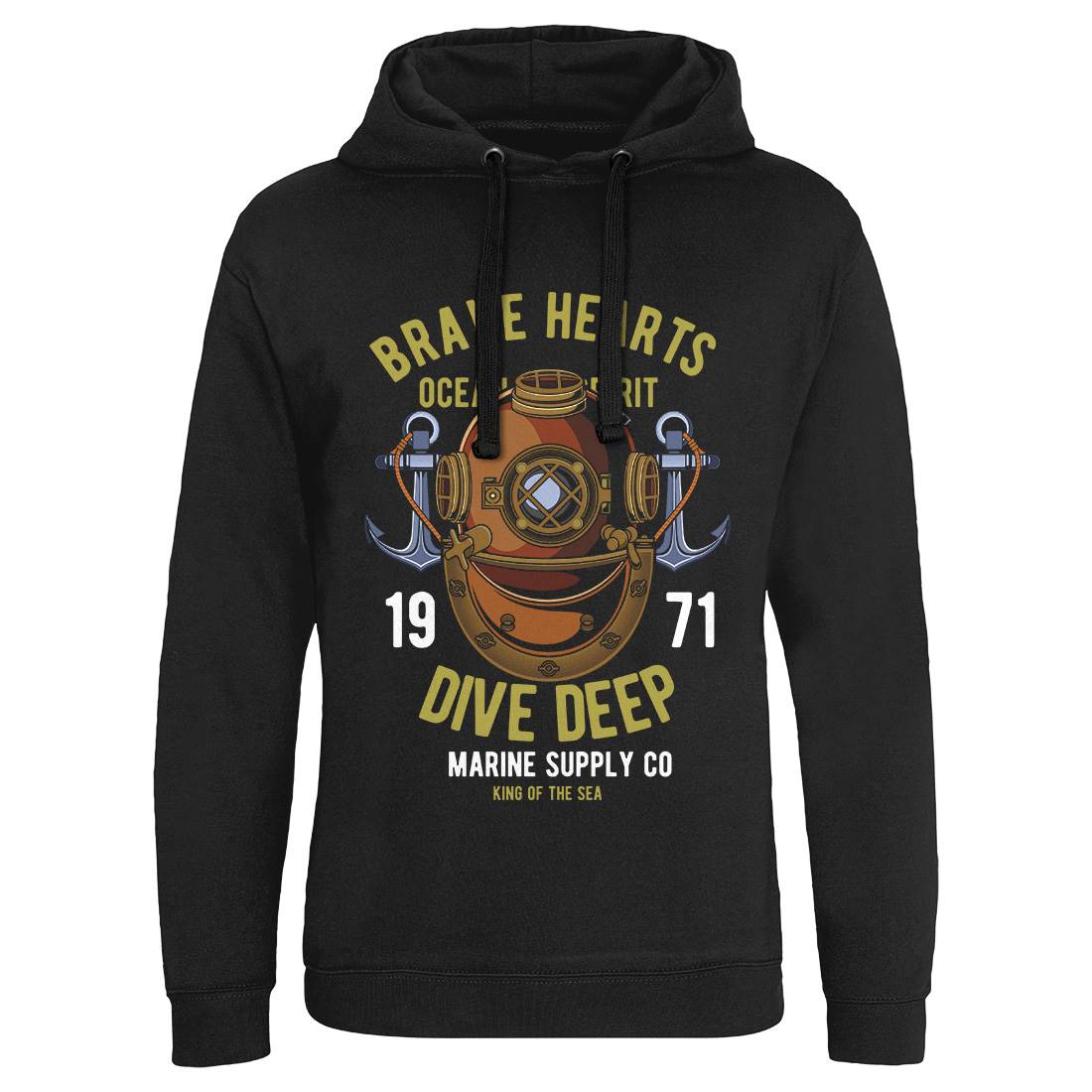 Brave Hearts Diver Mens Hoodie Without Pocket Navy C324