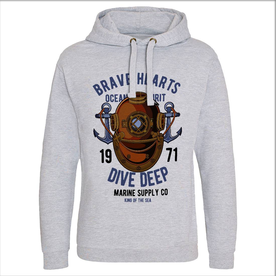 Brave Hearts Diver Mens Hoodie Without Pocket Navy C324