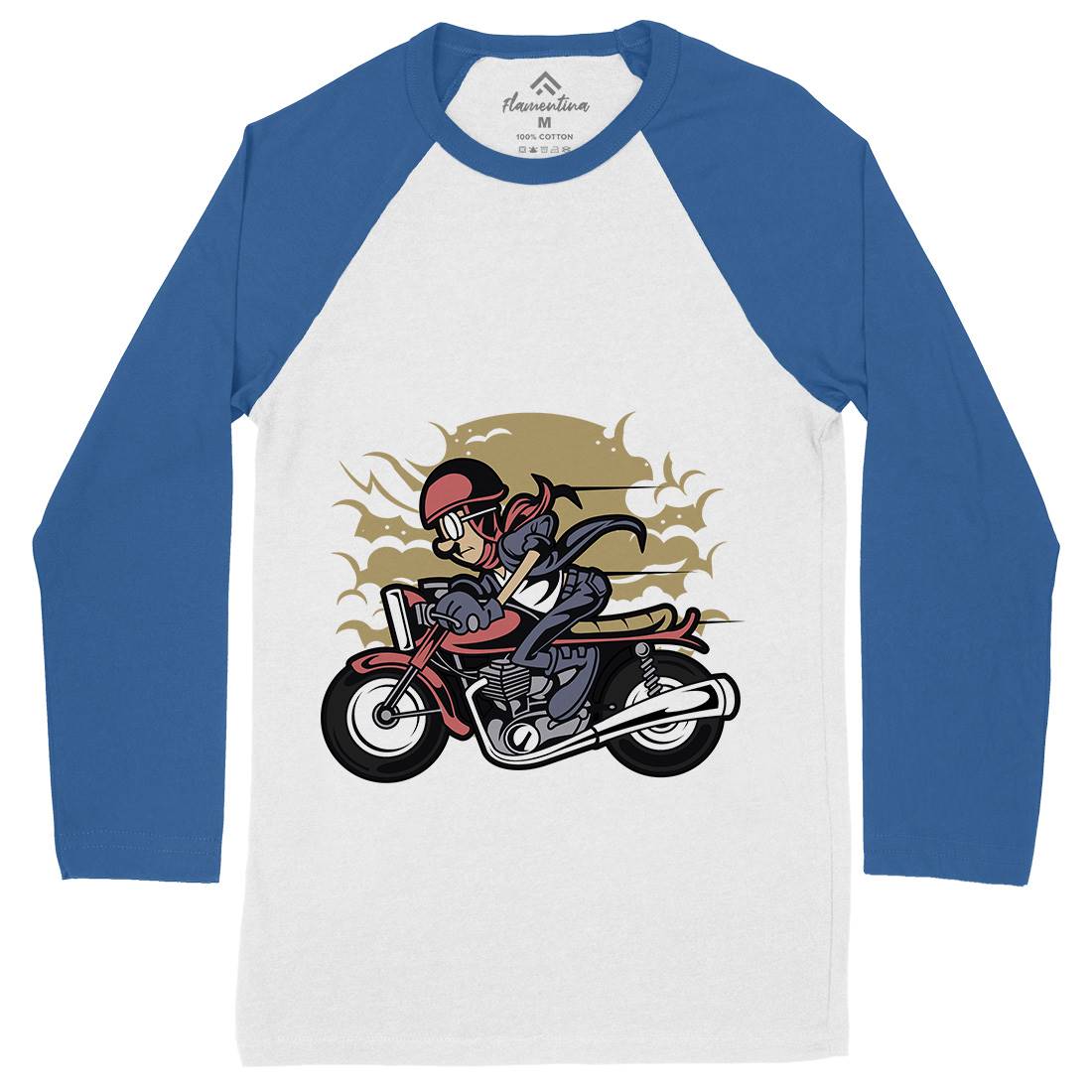 Caferacer Mens Long Sleeve Baseball T-Shirt Motorcycles C325