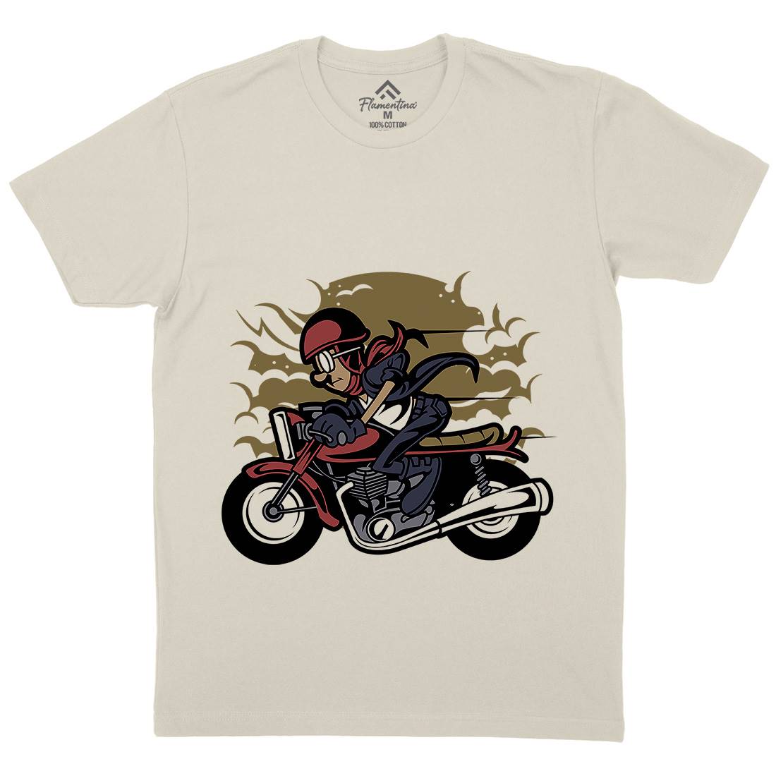 Caferacer Mens Organic Crew Neck T-Shirt Motorcycles C325