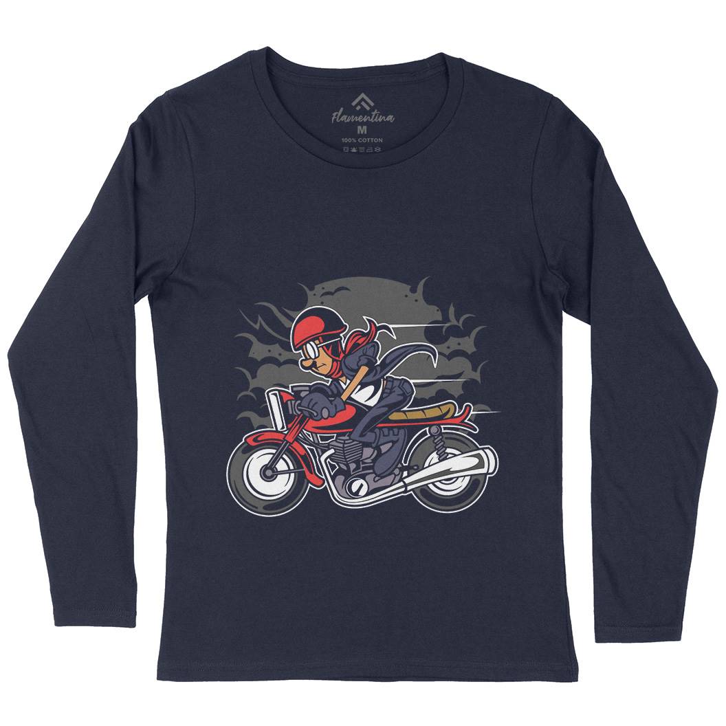 Caferacer Womens Long Sleeve T-Shirt Motorcycles C325