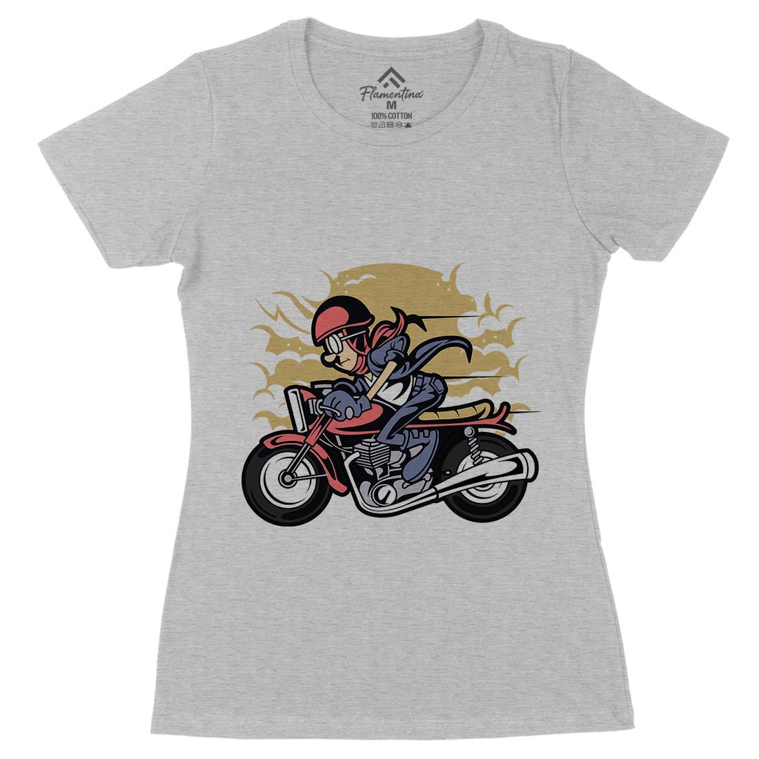 Caferacer Womens Organic Crew Neck T-Shirt Motorcycles C325