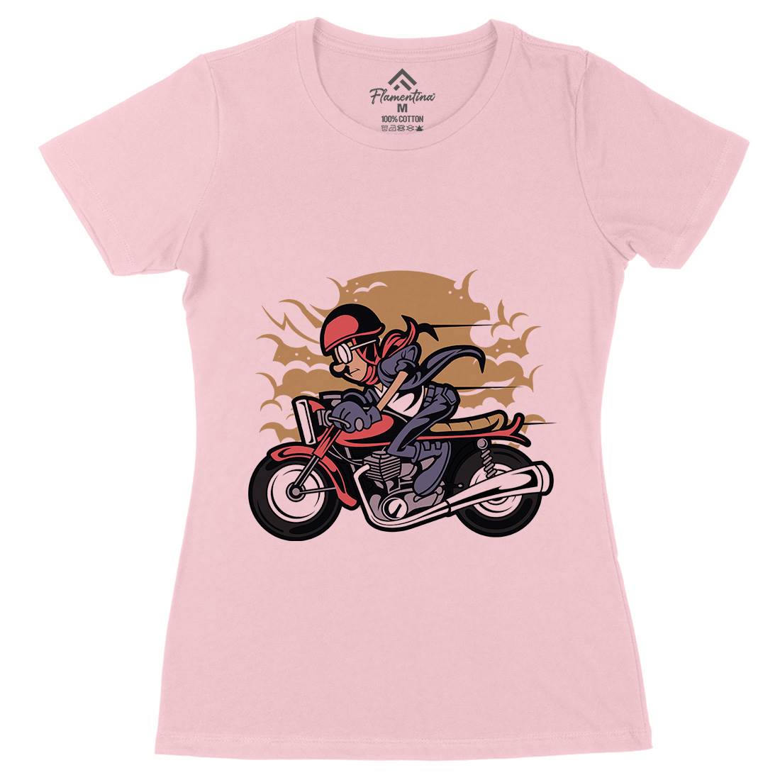 Caferacer Womens Organic Crew Neck T-Shirt Motorcycles C325