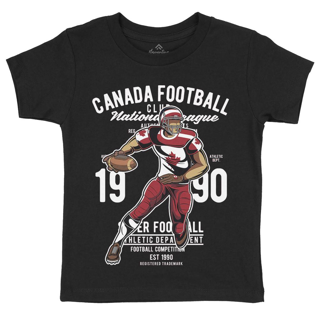 Canada Football Kids Crew Neck T-Shirt Sport C326