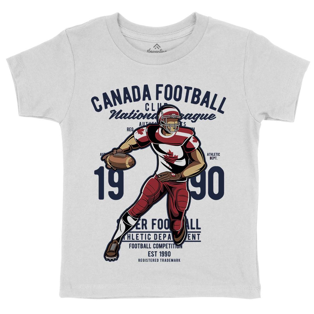 Canada Football Kids Organic Crew Neck T-Shirt Sport C326