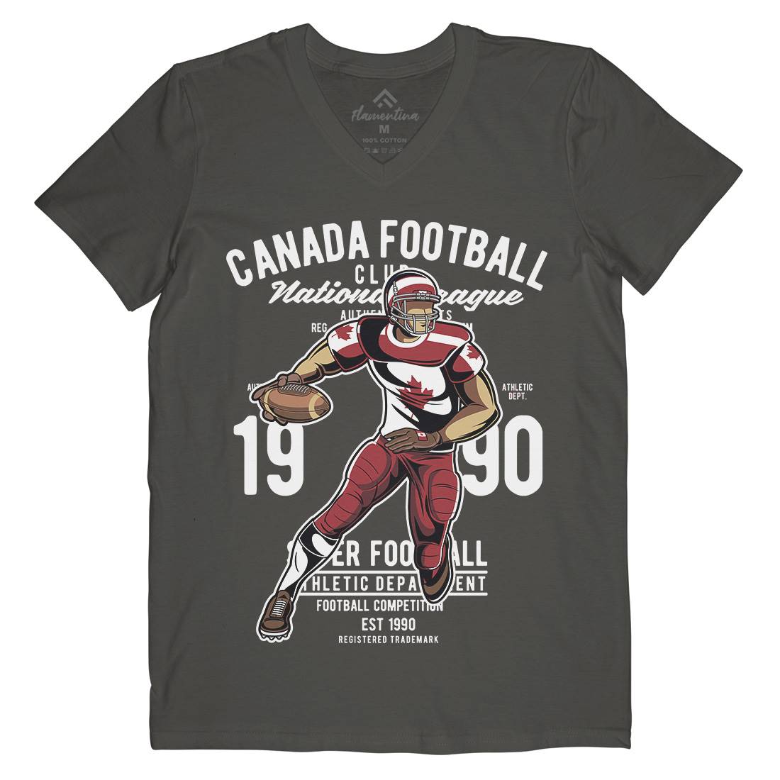 Canada Football Mens V-Neck T-Shirt Sport C326