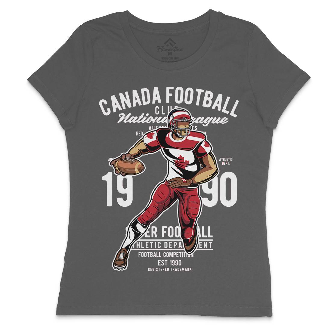 Canada Football Womens Crew Neck T-Shirt Sport C326