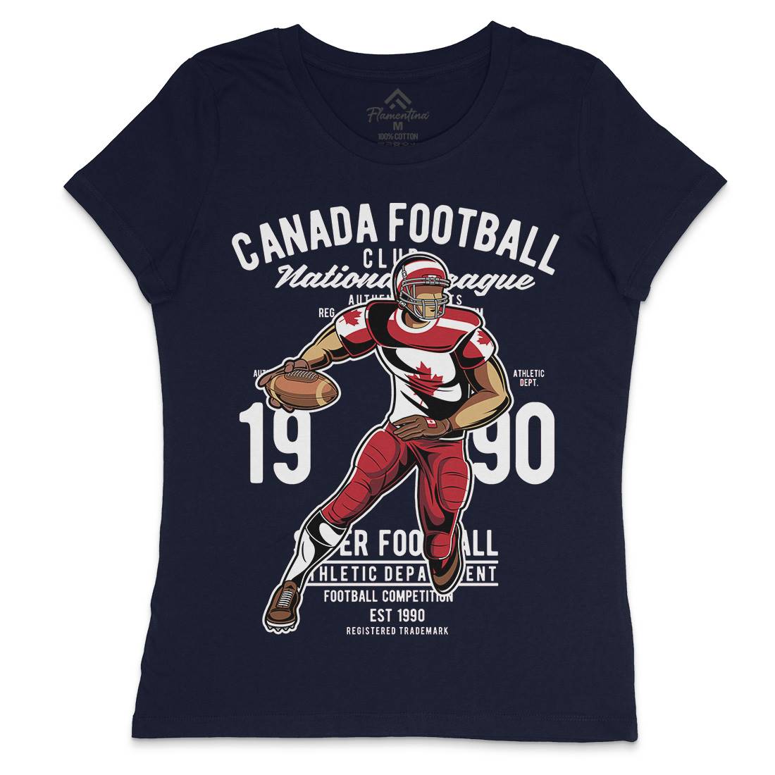 Canada Football Womens Crew Neck T-Shirt Sport C326