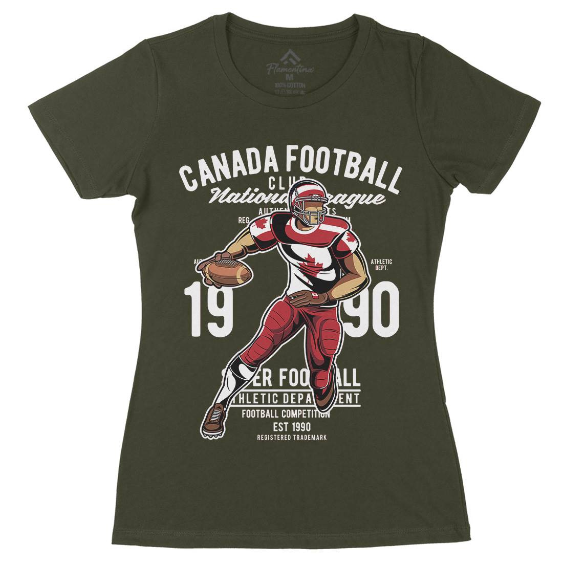 Canada Football Womens Organic Crew Neck T-Shirt Sport C326