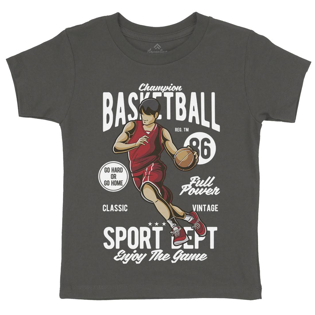 Champion Basketball Kids Organic Crew Neck T-Shirt Sport C327