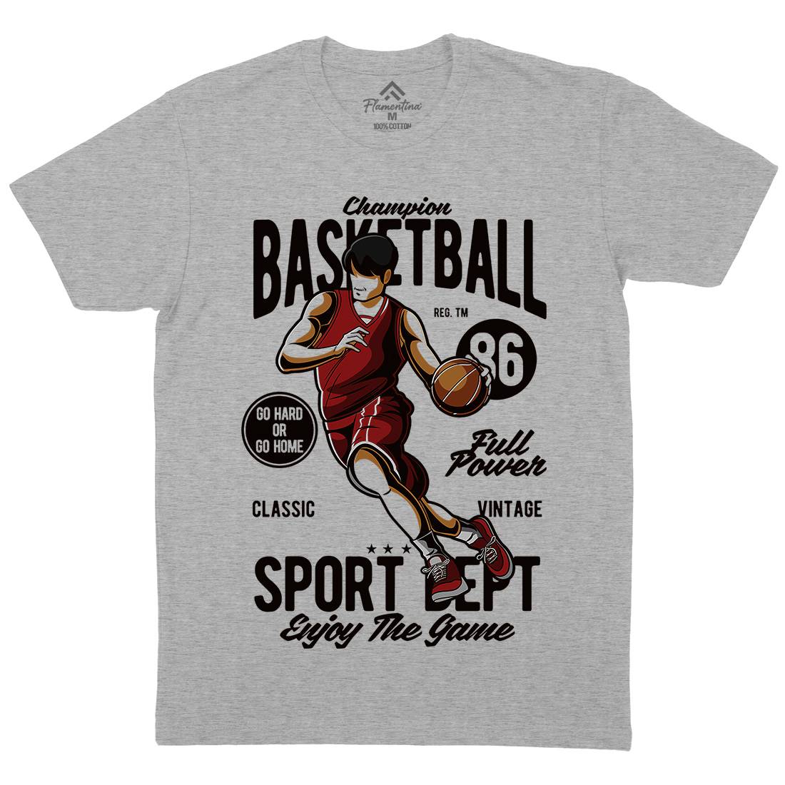Champion Basketball Mens Crew Neck T-Shirt Sport C327