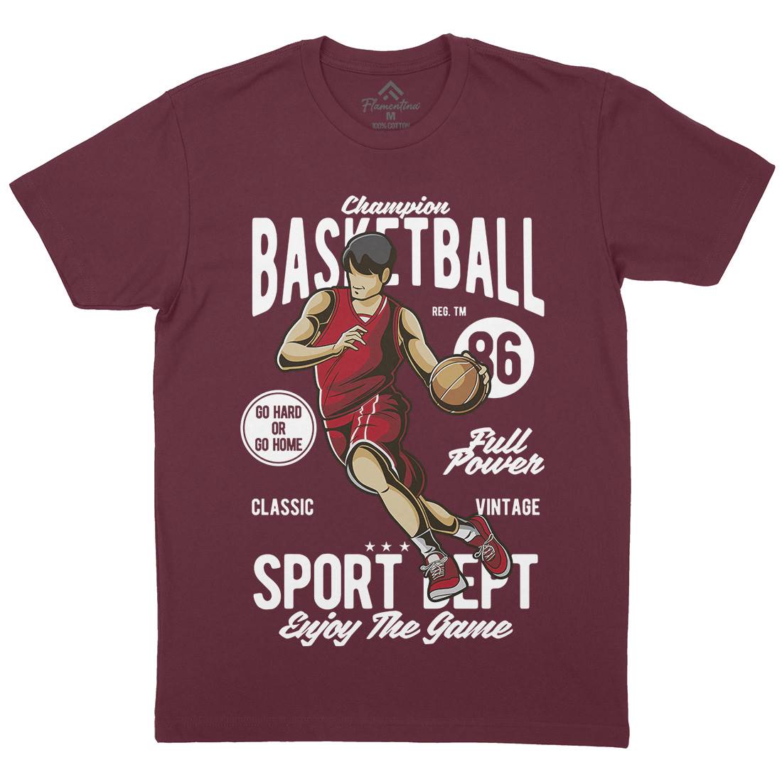 Champion Basketball Mens Crew Neck T-Shirt Sport C327