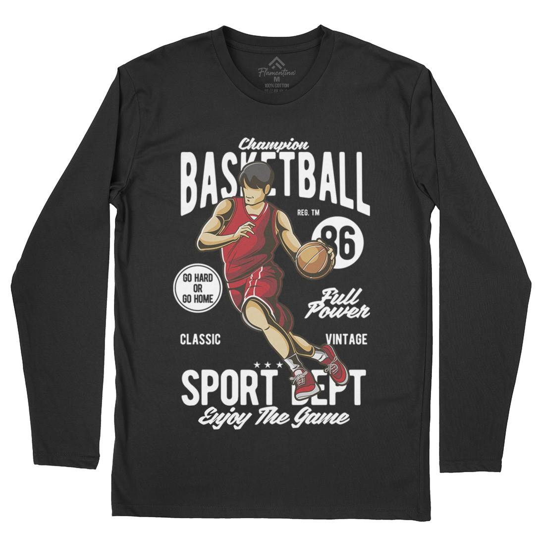 Champion Basketball Mens Long Sleeve T-Shirt Sport C327
