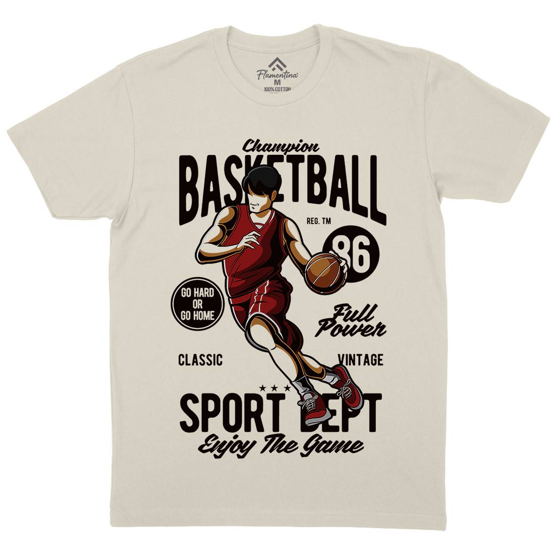 Champion Basketball Mens Organic Crew Neck T-Shirt Sport C327