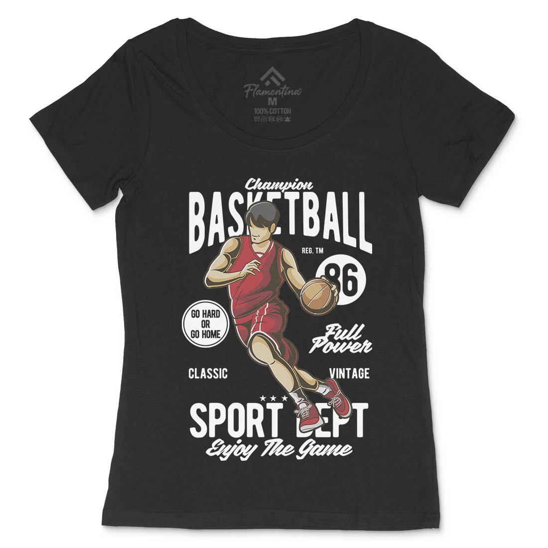 Champion Basketball Womens Scoop Neck T-Shirt Sport C327