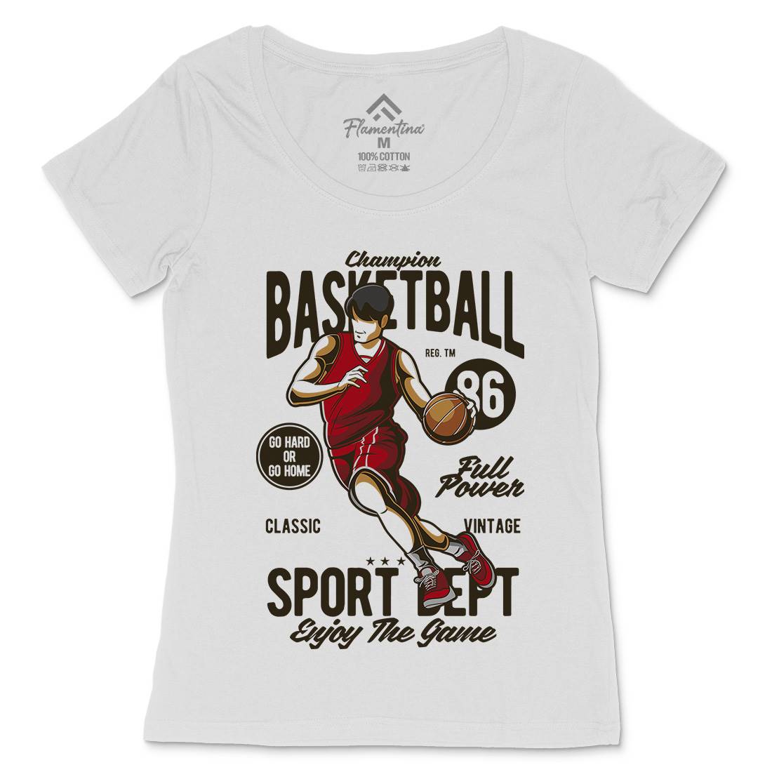 Champion Basketball Womens Scoop Neck T-Shirt Sport C327