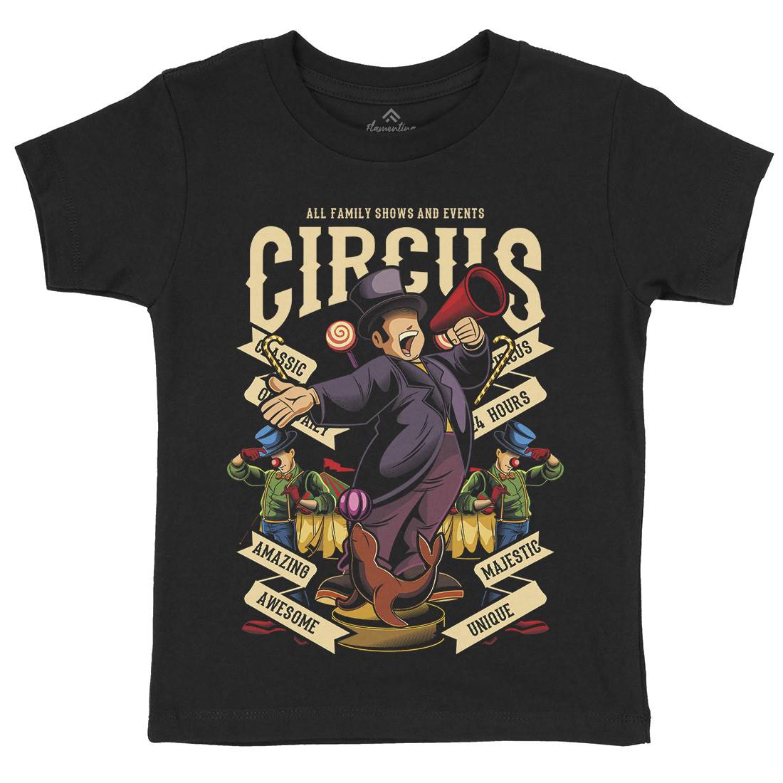 Circus Kids Organic Crew Neck T-Shirt Retro C328