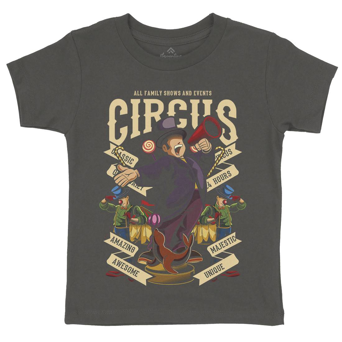 Circus Kids Crew Neck T-Shirt Retro C328