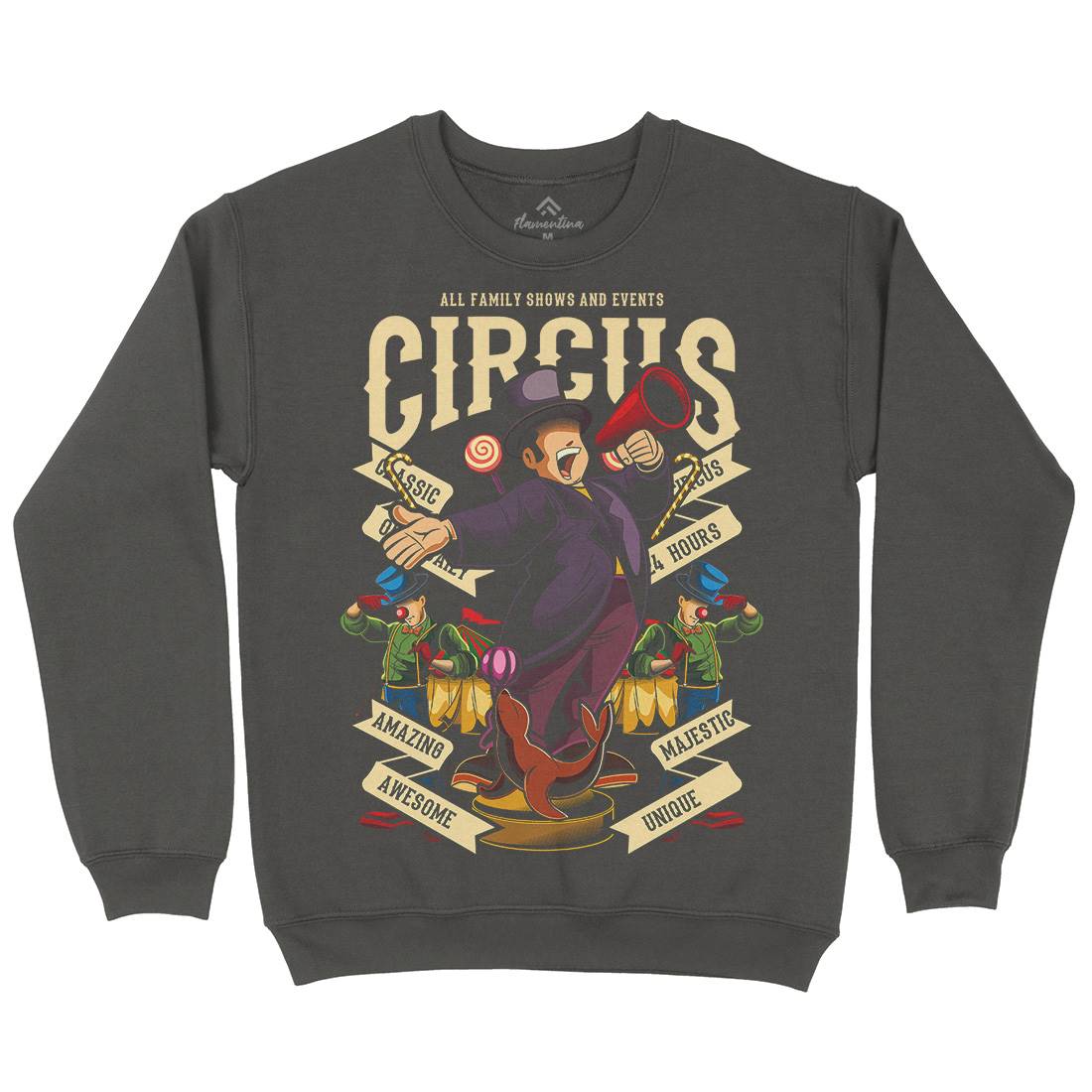 Circus Kids Crew Neck Sweatshirt Retro C328