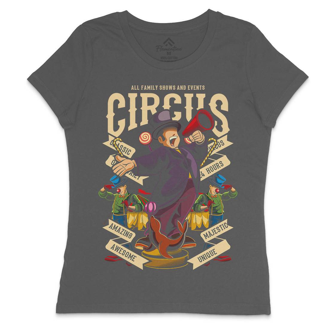 Circus Womens Crew Neck T-Shirt Retro C328