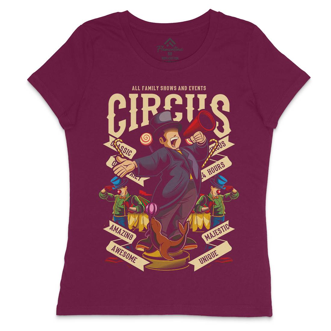 Circus Womens Crew Neck T-Shirt Retro C328