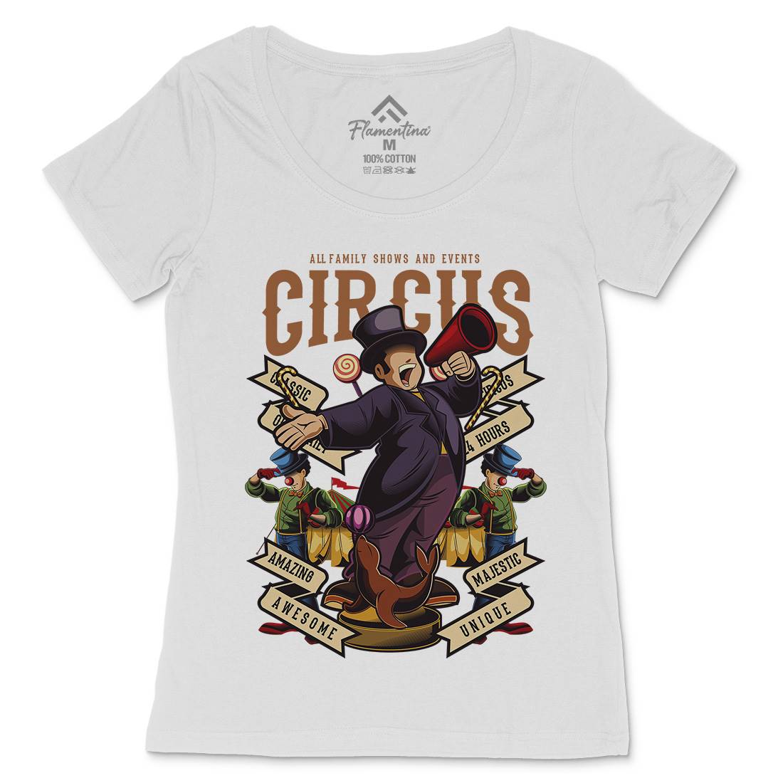 Circus Womens Scoop Neck T-Shirt Retro C328