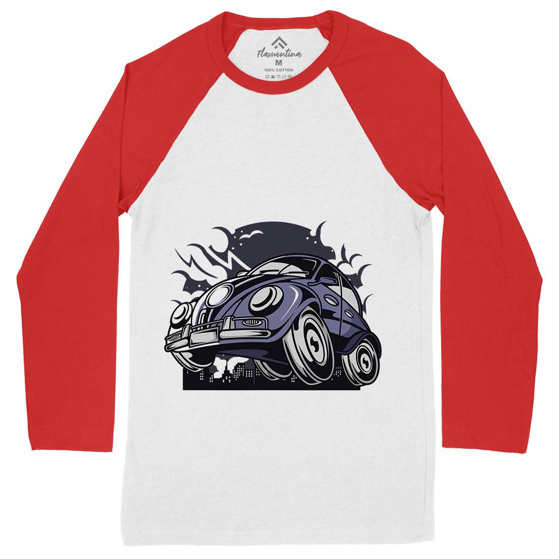 Classic Beetle Mens Long Sleeve Baseball T-Shirt Cars C329