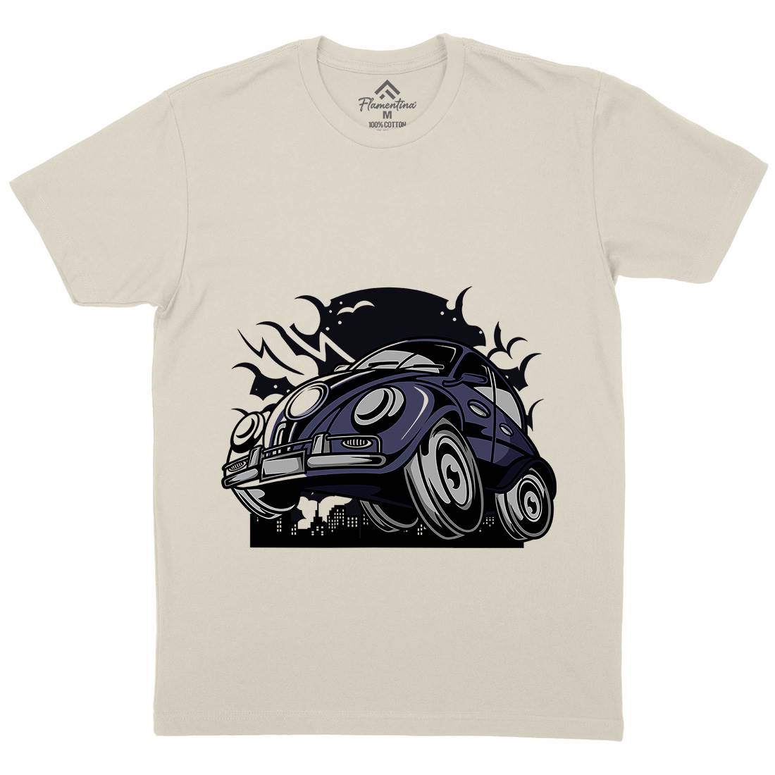 Classic Beetle Mens Organic Crew Neck T-Shirt Cars C329