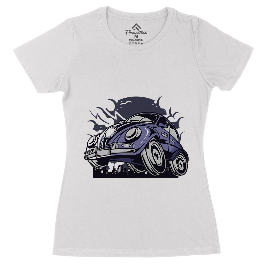 Classic Beetle Womens Organic Crew Neck T-Shirt Cars C329