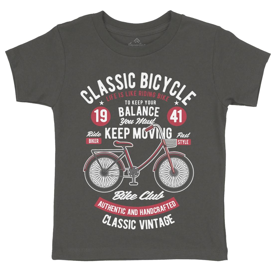 Classic Bicycle Kids Crew Neck T-Shirt Bikes C330