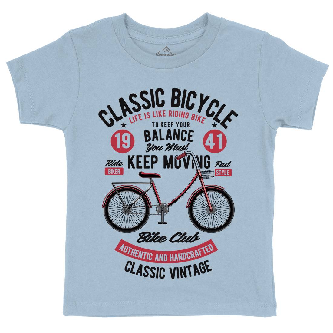 Classic Bicycle Kids Crew Neck T-Shirt Bikes C330